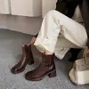¡Robo de Zapatos de Chengdu! Nueva Temporada Otoño/Invierno Capa Superior Piel de Vaca Tacón Grueso de 6.5cm Estilo Británico Botas Martin