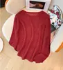Blusa de tricô folgada com mangas compridas e detalhes vazados, elegante, modeladora, para outono precoce, nova moda, que rejuvenesce, plus size, para mulheres