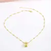 Venta Caliente Transfronteriza Nuevo Colgante de Burbuja Brillante Letra P del Alfabeto Inglés Cobre Chapado en Oro Collar Simple Popular Accesorios para la Mano