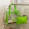 Bolso de gelatina moderno europeo y americano de gran capacidad, bolso de mano transparente de moda, vacaciones de playa, viento, bolso de madre, venta al por mayor transfronteriza