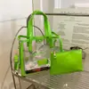 Bolso Jelly Transparente de Moda Transfronterizo para Mujer, Bolso de Mano Transparente de Moda de Gran Capacidad, Bolso Sencillo y Versátil Estilo Vacaciones en la Playa para Suegra