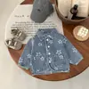 Conjunto de Roupas Masculinas para Primavera e Outono com Roupa Jeans Estrelada, Jaqueta da Moda Estilo Coreano para Bebês Meninos, Calças Casuais Estilosas para Recém-Nascidos