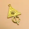 Pendente Triangular Redondo de Liga de Metal Árabe do Oriente Médio Transfronteiriço Pendente em Relevo Colar Geométrico DIY Acessórios para Mala