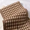 Bufanda Pequeña de Cuadros Príncipe de Gales para Mujer Otoño e Invierno Estilo Coreano Versátil ins Moderna Cálida Protector de Cuello Bufanda de Punto para Cuello