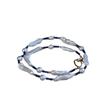 Diseño Nuevo Simple Retro Temperamento Corte Francés Lapis Lazulein Grano Cuadrado Destacado Collar de Perlas Barrocas de Agua Dulce