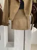 Falda KEKEZOON de línea A anti-exposición, nueva colección de otoño, de cintura alta, adelgazante, versátil, color liso, minifalda ajustada a la cadera 9131