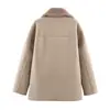Para Comercio Exterior Europeo y Americano Transfronterizo Ropa de Mujer, Venta Caliente en Aliexpress Abrigo Versátil de Doble Cara para Invierno y Viajes Hecho de Lana de Cordero y Cuero