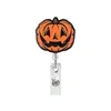 Clip de Insignia Acrílico Retráctil Giratorio de Enfermera de Halloween Portaid de Oficina para Personal Médico Hebilla Desplegable