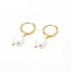 Pendientes de perlas retro de lujo ligeros europeos y americanos, pendientes de perlas de agua mate de temperamento simple, pendientes de moda para mujeres al por mayor