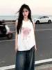 Camiseta Deportiva Casual Divertida para Pareja Ins para Mujer Verano 2026 Linda Impresión de Cerdo Sin Mangas Top de Algodón Puro