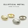 Botones Brillantes de Metal Cosidos a Mano, Botones Ovalados de Metal Sencillos de Hongo para Hombres y Mujeres, Botones de Traje, Botones para Abrigo y Suéter