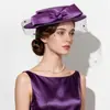 Chapéu de Sol de Verão Transfronteiriço 2026 para Mulheres, Chapéu Francês Retro de Topo Plano, Adorno de Cabeça para Festa, Acessório de Cabelo com Laço, Atacado