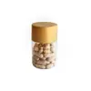 650ml caramelo de fruta confitada de kumquat mascota botella redonda de plástico transparente polvo de notoginseng té con aroma a nuez herbal tarro sellado para té