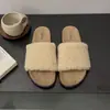 Zapatillas de Felpa Estilo Coreano Sencillas y de Moda para Mujer 2026 Nuevas Otoño/Invierno Versátiles para Interiores/Exteriores Zapatillas de una Sola Tira