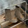 Botas Martin de plataforma para mujer petite, nuevas botas calcetín elásticas de otoño 2026, botines de tacón alto, botas ajustadas hasta la mitad de la pantorrilla