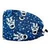 Gorro Médico Estampado a Prueba de Polvo, Gorro de Trabajo Transpirable sin Visera Quirúrgica, Gorro Médico Tipo Cúpula con Cola