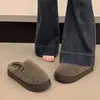 Pantuflas de algodón con suela gruesa para mujer, forradas de felpa, cálidas y duraderas, pantuflas para el hogar para invierno, cerradas para interior, cómodas pantuflas de algodón para el hogar para hombre, venta al por mayor