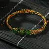 Pulseira de corda vermelha com ano de nascimento, tecida à mão com fio de ouro, seis palavras, pulseira real para homens e mulheres, estilo étnico, joias de poliéster mangying