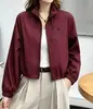 Chaqueta Corta con Cuello Alto para Mujer, 26 Otoño Nueva, Estilo Coreano, Holgada, Ligera, Cómoda, Transpirable, Top Versátil, Chaqueta de Mujer