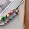 Cadena para teléfono móvil con diseño de animales de dibujos animados, adornos colgantes CCD, cordón con cuentas, llavero de cuerda antipérdida para cámara DIY.