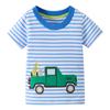 Camiseta infantil de verano estilo europeo y americano cuello redondo estampada manga corta tejida para niño camiseta interior de algodón