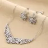 2026 Nueva Joyería Nupcial Transfronteriza de Amazon Zircón Pedrería Collar Pendientes Anillo Accesorios Al Por Mayor