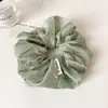 Elástico de cabelo tipo scrunchie com bolinhas finas estilo coreano para mulheres, elegante e simples, versátil para o uso diário, acessório de cabelo em tecido macio