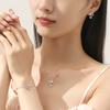 Aretes originales de corazón de niña con lazo, aretes encantadores de plata esterlina 925, circonita micro incrustada, estilo ins de celebridad de internet, joyería para la oreja