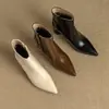 Botas de salto ultralto com decote baixo, tamanhos 34-46, botas Martin de bico fino para outono e inverno, cor sólida, leves, comércio exterior, botas femininas plus size