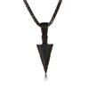 Collar Europeo y Americano Elegante para Hombre Collar de Punta de Lanza Triangular Retro Metal Colgante de Flecha Cadena para Suéter Elementos Geométricos