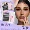 Kit de Cílios Postiços Transfronteiriço, Cílios Leves Curvatura D, Alongadores e Espessantes, Estilo Hot Girl, Versão Espessa 30P-80P