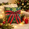 Fronha de almofada 3D temática de Natal transfronteiriça, de linho estampada com um design de árvore de Natal, para sala de estar ou uso festivo
