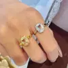 Anillo de Caramelo de Roca Diamante Blanco Nicho Alto Gama Pareja Lujo Accesible Diseño Piedra Preciosa Abierta Zircón Color Hombre Anillo Tesoro para Mujer