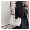 Bolso de hombro tejido sencillo para mujer, estilo retro, con diseño de media luna, bandolera de moda, novedad de 2024.