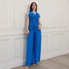 Conjunto Casual de Pantalón de Dos Piezas sin Mangas con Cintura Ajustada para Mujer, Nuevo Estilo Europeo y Americano, Hecho a Medida de Fábrica