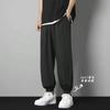 Calças casuais masculinas ultrafinas elásticas de seda gelada, calças esportivas largas de verão, plus size, calças da moda para todos os tipos de uso, de secagem rápida