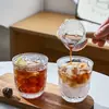 Copo de Café Gelado Estilo Americano Vintage com Design em Relevo, Alto Valor Estético, Copo Especial para Suco, Copo de Uísque, Copo de Água da Moda