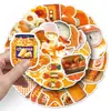 50 Adesivos de Graffiti Estilo Ins Laranja Pequenos Frescos Laranja Retrô Estilo Japonês Estilo Decorativo Copo de Água Adesivos DIY à Prova d'Água
