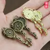 Rongsheng Estilo Étnico Llave Montaña Cinabar Flor Fantasma Bolsa de Dinero Bagua Calabaza Colgante Cadena de Llaves de Aleación de Zinc Colgante Portátil