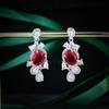 Libro de Caperucita Roja Recomendado Simulación Paloma Hemoglobina Pendientes Brillantes Completos de Diamante Gotas de Agua Pendientes de Diamante Rojo en Forma de Pera para Mujeres