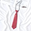Corbata corta JK para niños, camisa de estilo universitario japonesa con lunares rojos para estudiantes de primaria, uniforme, accesorios gratuitos