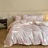 Contador sin conexión 60 algodón grueso lijado cuatro piezas algodón retro flores rotas francesas sábanas de cama otoño e invierno funda de edredón