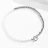 Joyería Transfronteriza Europea y Americana, Elegantes Accesorios de Cadena de Perlas para Mujer, Collar de Corazón Calado Geométrico de Doble Capa de Perlas