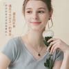 Collar de Plata Pura S999 con Ágata de Trébol de Cuatro Hojas para Mujer, Estilo Lujo Ligero, Colgante de Cadena de Corazón Flecha de Gama Alta, Regalo de San Valentín