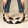 2026 Primavera/Outono Novo Comércio Exterior Tamanho Plus Bico Fino Francês Salto Baixo Sapatos de Trabalho para Ir ao Trabalho Moda Feminina Sapatos Individuais Transfronteiriço