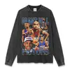 [Transfronteiriço 230g] Camiseta de Manga Curta Estampada Retro Grant Hill Transfronteiriça Vintage
