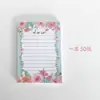 Blocs de Notas Florales Transfronterizos de 7 Hojas, Notas Pequeñas Frescas en Inglés al por Mayor Set de Papelería Desprendible Bloc de Notas para Estudiantes
