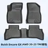 Adecuado para Buick Encore Gx Awd 2020-2025 Alfombrillas de Piso TPE Material 3D para Todo Clima Alfombrillas de Cajuela