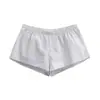 Shorts a cuadros elásticos vintage con botones para mujer, primavera y verano, casual, simple, para casa, cómodos, súper cortos, pierna ancha