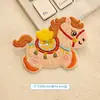 Pegatina de Tela Bordada de Pony de Dibujos Animados de Año Nuevo Autoadhesiva Roja de Año Nuevo para Funda de Teléfono Móvil Sombrero Ropa Cuaderno Pegatina Decorativa
